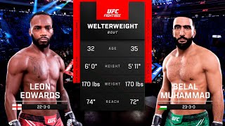 Leon Edwards vs Belal Muhammad  UFC 5  4K 60FPS [upl. by Anirahc]