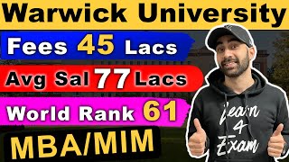 Warwick University  MBAMIM All About MBA Fees Eligibility Avg Salary Batch Profile [upl. by Arreit]