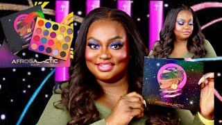 JUVIAS PLACE AFROGALACTIC PALETTE REVIEW amp SWATCHESFULL FACE HOLIDAY GLAM [upl. by Assetan]