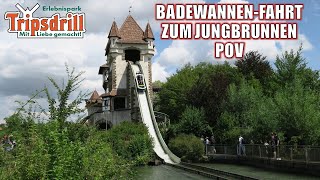 BadewannenFahrt Zum Jungbrunnen POV Erlebnispark Tripsdrill Mack Log Flume  NonCopyright [upl. by Ibur]