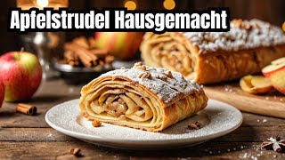 Apfelstrudel mit Strudelteig HolidaysWithYouTube [upl. by Camel]