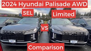 2024 Hyundai palisade SEL VS Limited AWD Comparison [upl. by Inavoig]