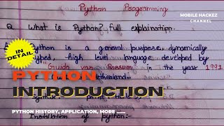 Introduction to python language  history of python  python [upl. by Meerak]