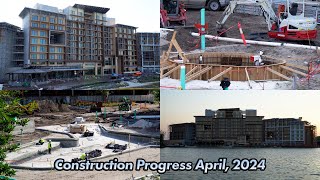 Polynesian DVC Tower Construction Progress April 2024  Pool and Spa  Walt Disney World [upl. by Lionello327]