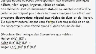 cours seconde  ch5 éléments chimiques  II3 pourquoi les gaz nobles sontils stables [upl. by Geehan]