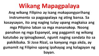 wikang mapagpalaya essay \ wikang mapagpalaya sanaysay essay \ wikang mapagpalaya sanaysay [upl. by Danielle]