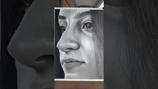 Realistic portrait drawing art photorealism sketch shortsviral shortsvideo viralshort kanpur [upl. by Anawk]