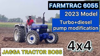 Farmtrac 6055 4x4 simple To Turbo power Diesel pump modify modifications [upl. by Myra]