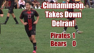 Cinnaminson 1 Delran 0  Boys soccer  Burlington County Scholastic League  Ryan Adams goal [upl. by Haret]