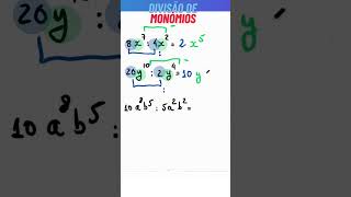 Divisão de Monómios monomios matemática shorts [upl. by Giustino]