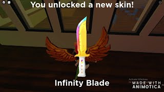 INFINTY BLADE  THANOS IN BAKON  HOW TO GET ALL KNIVES IN BAKON METEOR EVENT   ROBLOX [upl. by Chiquita506]