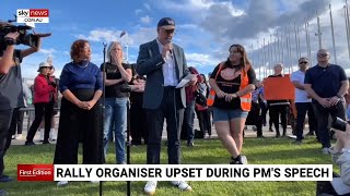 PM upsets organiser at rally against men’s violence in Canberra [upl. by Fletch]