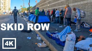 4K Skid Row Walking Tour  Downtown Los Angeles California USA [upl. by Meeks758]