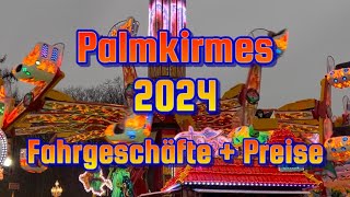 Palmkirmes 2024  Fahrgeschäfte  Preise [upl. by Weston392]