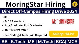 MorningStar OffCampus Drive Hiring 202320222024 BATCHApply Latest job Fresher and Experience [upl. by Egdirdle]