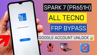 FRP Bypass on Tecno Spark 7 PR651H Google Account Unlock 💯 2024 method 🔥 [upl. by Annuaerb518]