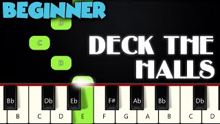 Deck The Halls  BEGINNER PIANO TUTORIAL  SHEET MUSIC by Betacustic [upl. by Haelhsa]