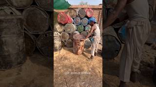 Worlds Fastest Oil Drum Cutting With Smart Hand Tools shorts satisfying viral working [upl. by Rehpotsirh]