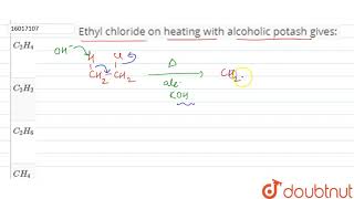 Ethyl chloride on heating with alcoholic potash gives [upl. by Nylra123]