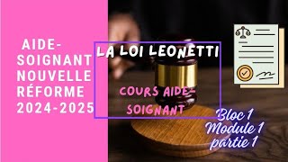 La loi leonetti  cours aidesoignant nouvelle réforme 20242025 [upl. by Isola]