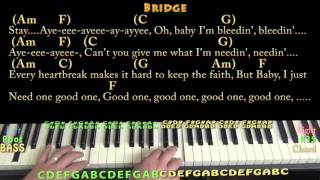 Million Reasons Lady Gaga Piano Cover Lesson in C with ChordsLyrics [upl. by Conger431]