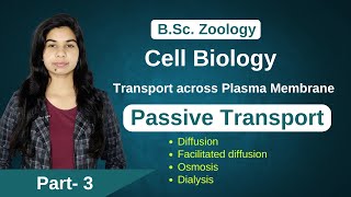 Cell Biology  Transport across Plasma Membrane  Passive Transport  Zoology  B Sc  MSc [upl. by Ylra]