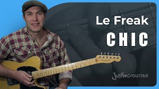 Le Freak by Chic  Riff Guitar Lesson [upl. by Blase]