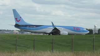 GTAWP TUI Boeing 737800 departing Birmingham Airport for ACE [upl. by Hardner272]