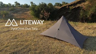 Liteway PyraOmm Duo Tarp  pitching guide [upl. by Ferree454]