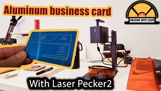 Laser engraving on an aluminum business card Laserpecker 2 [upl. by Herm816]