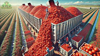 Tomatoes Mega Factory Processing Millions of Tomatoes for puree [upl. by Uriel]