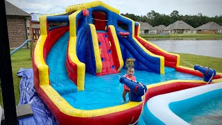 BIG FUN Inflatable Water Slide  BANZAI Adventure Club Water Park REVIEW [upl. by Orfinger956]