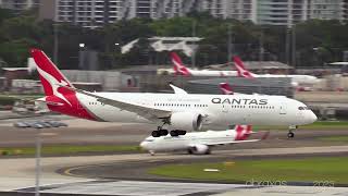 Qantas 7879 VHZNA  Arrival at Sydney [upl. by Ardiedak]