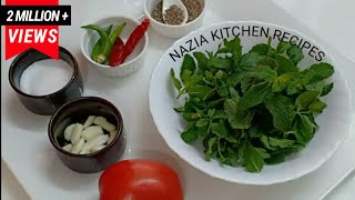 Pudine Chatni Recipe Pudina Chutney Recipe Mint ChutneyHari ChatniPudine Ki Chutney For Ramzan [upl. by Kosaka]