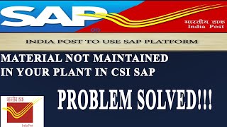 Material not maintained at Plant in CSI SAPProblem Solved [upl. by Amalbena]