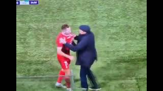 Pep Clotet manager of Serie C side Triestina assaults his own player for getting sent off [upl. by Siraf]