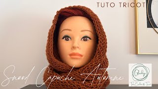 SNOOD CAPUCHE AUTOMNE  TUTO TRICOT [upl. by Ettelra]