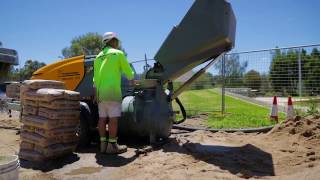 Performance Tiling Video  Screed and Sand Pumping Machine  WA [upl. by Esela157]