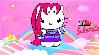 How to Draw Hello Kitty Starfire drawing and coloring video drawtube28 [upl. by Tombaugh]