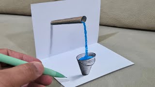 3d drawing on paper for beginner [upl. by Elyak]