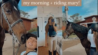 chill morning in my life  tacking up amp riding mary   Maite Rae [upl. by Farrell]