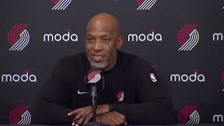 Chauncey Billups Postgame Interview  Portland Trail Blazers 114 Atlanta Hawks 110 [upl. by Ailahk]