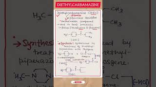 Diethylcarbamazine Synthesis  DEC  Medicinal Chemistry III  shorts pharmarealm [upl. by Akinert937]