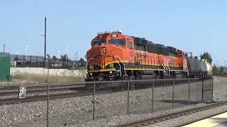 NorwalkSanta Fe Springs La Mirada Local Caboose Leader With High Pitched Whistle amp Two GP60M3s [upl. by Nwahsar]