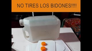 RECICLADO SOLO CON UN BIDON PLASTICO  Mira lo que podes hacer  decoracion con azulejos caseros [upl. by Joannes]