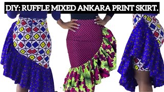 How to make A pencil skirt with Gathered Side ruffles  Gathered pencil skirt [upl. by Everrs]