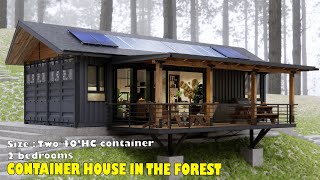 shipping container house  2 bedrooms  Nice view from the balcony  Tiny house full tour [upl. by Nylirek510]