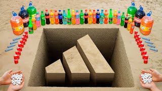 DIY Giant Adidas Logo pit with Coke Mentos Orbeez and Popular Sodas [upl. by Dyl]