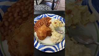 My Dinner Fried Chicken Mustard Potato Salad With Egg Baked Beans amp Cole Slaw [upl. by Isabel]