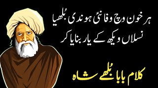 Baba Bulleh Shah Famous Kalam Har Khoon Vich Wafa Nai Hondi BhulliyaPunjabi Shayari Sufiana Kalam [upl. by Yrrehs]